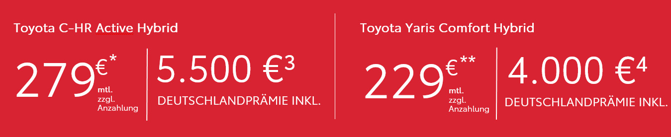Toyota C HR Ative Hybrid Deutschlandpraemie
